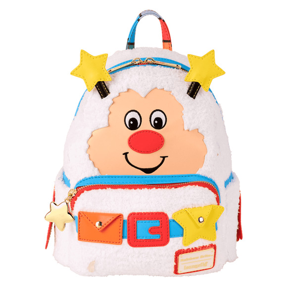 LOUNGEFLY NWT Rainbow Brite Twink White Sprite Fuzzy Light Up Mini Backpack 80's - Picture 1 of 11